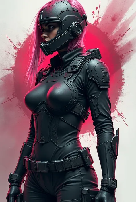 style of metal gear solid, (detailed intricate full cover tactical helmet:1.3), (pink hair), cowboy shot, dynamic pose, 1girl, solo, ray tracing, (masterpiece), (best quality), (detailed), (detailed tactical gear:1.1), (body armor:1.1), combat pants, glove...