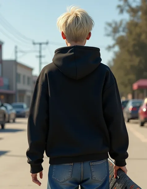 REAL HUMAN, NO ILLUSTRATIONS, NO ANIME, view completely from his back, realistic, Masterpiece, highest quality, very detailed, absolute resolution, high resolution, length (head to knees: 2.0), highest quality, 8K, 2020s mockup style, cool boy, 18 years ol...