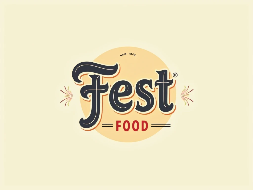 logo "fest food" , Pastel colors , Only the letter  , font vintage ,  characters are on one line. ,