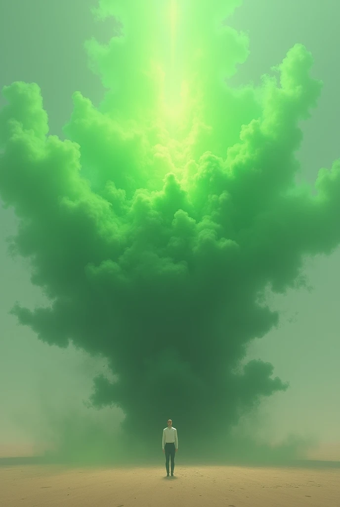 a flat being exploded with green gas