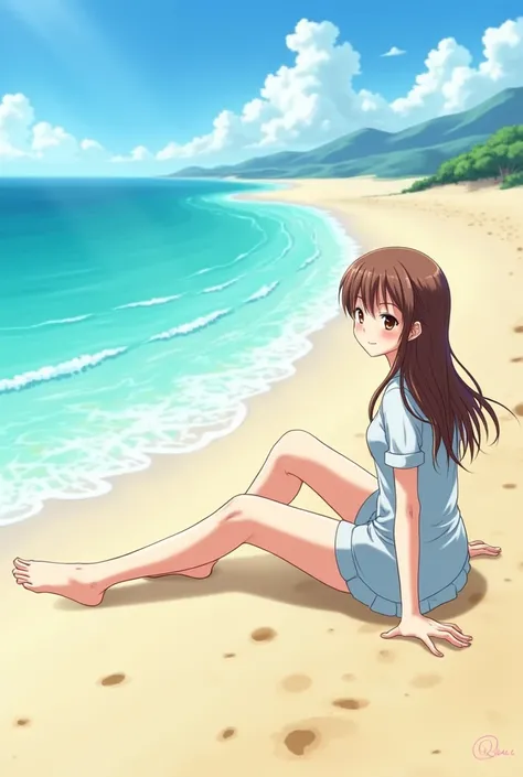 Momo Ayase on the beach