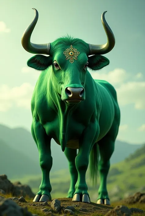 The green bull has the word Zentry in the middle of the forehead.