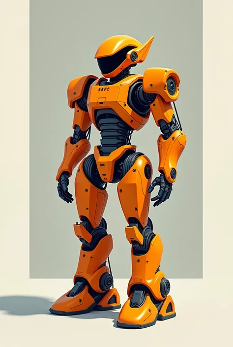 An orange and gray 2d robot