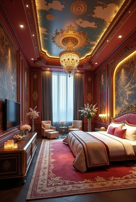  Interior design of a 5-star hotel room in Krasnodar Krai, design - expensive and rich , luxury,  futuristic design and creative approach to room decoration . Theme - fantasy worlds.