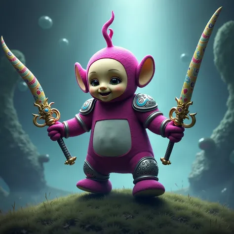 A final fantasy teletubbie with swords in sexetoy shape 