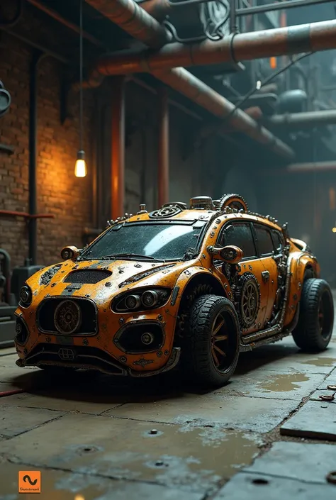 Create a realistic car out of gears