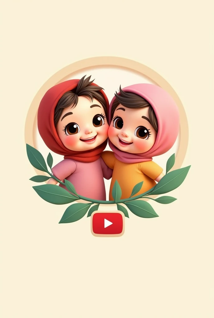 Create a Masterpiece logo, the highest quality, 4K, for 4years old twins boy and girl mazzin and munazza cute,

 and Under the picture, MazzinandMunazza should be written along with the YouTube logo.