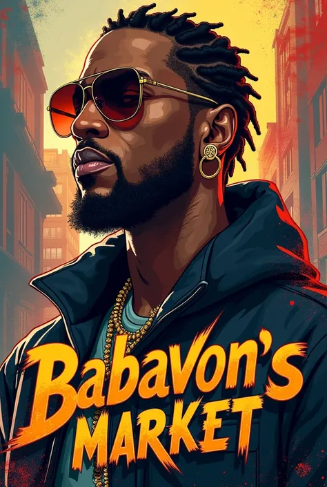 Make king von design with the name BabaVon’s market in it