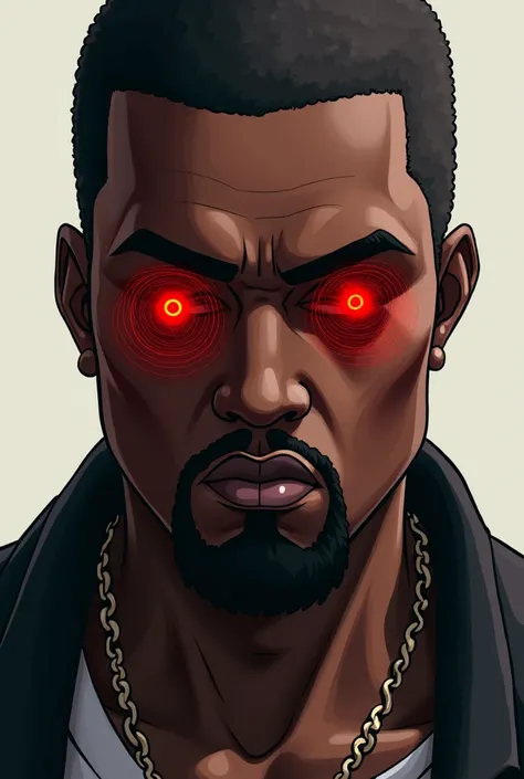 Kanye west with sharingan eyes