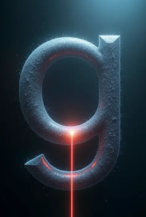 From the letter g go down, continuing the letter as an infinite sign of a line and a laser pointer is formed