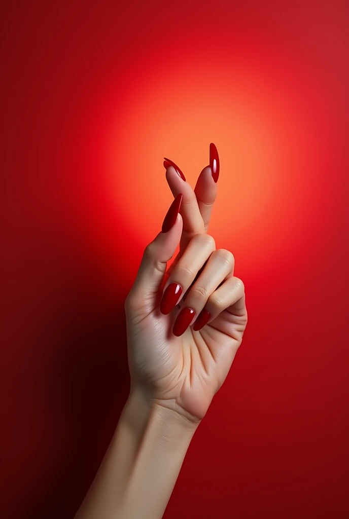 Perfect fingers A simple, slightly bright red background