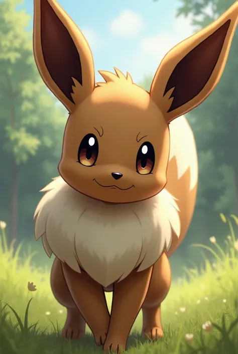 Make me a realistic photo of the full-grown Pokémon Eevee 