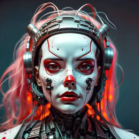 arafed woman with a mask and a metal headpiece, cyberpunk face, beautiful cyberpunk girl face, cybernetic machine female face, hyper-realistic cyberpunk style, wojtek fus, cyberpunk style ， hyperrealistic, cyberpunk horror style, cyborg girl, cyborg - girl...