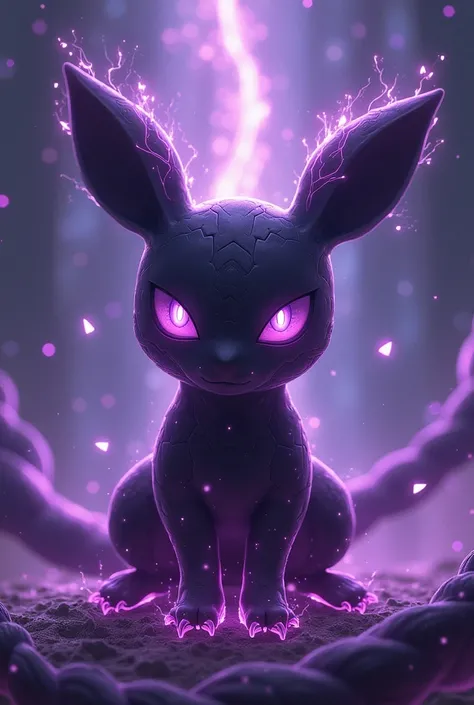 A dark-type Pokémon with a shiny background with purple touches and related to the Pokémons environment and that also includes the Linkin Park logo