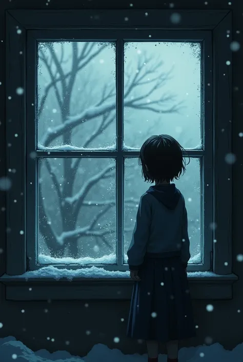 Outside the snowstorm window ,  Ill wait — I believe
That one day the dawn will break through the window your shadow
But the sky in the window is getting darker every day