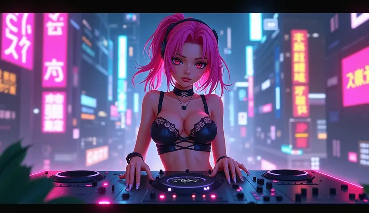 Anime DJ cyberpunk wear sexy hot lingerie