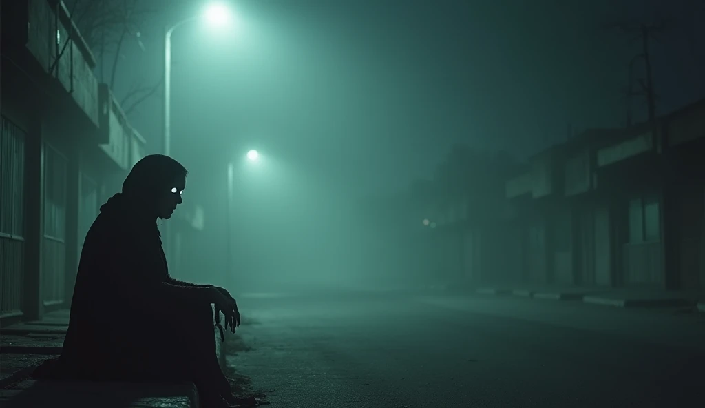 

Prompt:
"A silent, fog-filled urban street in Dwarka Sector 9. The mist thickens near an old woman sitting alone by the roadside, her tattered shawl barely covering her frail figure. The faint yellow streetlight above her casts an unnatural glow on her p...