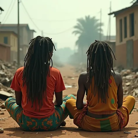 A Rasta of Two,  sitting on the ground , Civil War , 4K, epic