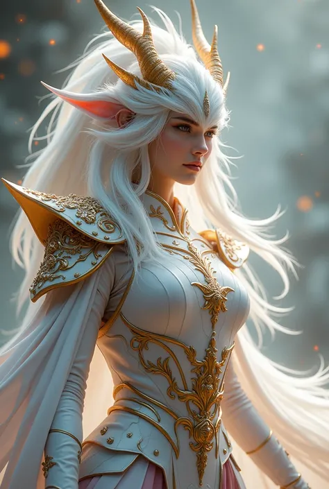 ( top quality,4K,8k, high definition ,  Masterpiece :1.2),  ultra detail, ( realistic ,photo realistic ,photo- realistic :1.37), Fearsome Knights White Dragon Goddess,   Most Beautiful Face in the Galaxy  , 輝く瞳,  dynamic pose,  threatening gaze , Flash Swo...