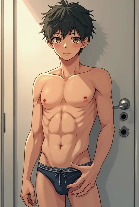 a naked anime boy with a big penis