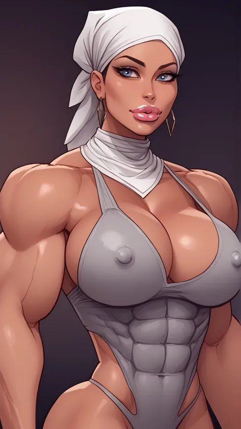 watercolour sketch, 21 yo hypermuscular persian woman, veiny and vascular, bulky muscular proportions of female bodybuilder, massive pectoral musculature, steel-hard hypermuscular body, strong well defined muscle, muscular powerful bodybuilder physique, la...