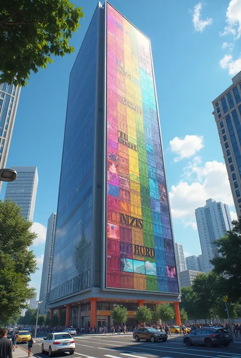  Huge LGBT skyscraper +  that the names Gios come out big, DEREK , Mario and Nizar . head on