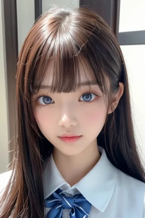  portrait、 people in the hot water room 、とても白い美しい綺麗なプラチナ blondesの女の子、PWA、school uniform、 ponytail、young、 shiny、輝く白い shiny肌、Cheek highlight、The ultimate beauty、まばゆいばかりのハイライトを持つクリスタルクリアな blondesの髪、 shiny明るい髪、 super long silky straight hair 、輝く美しいbangs、 very ...