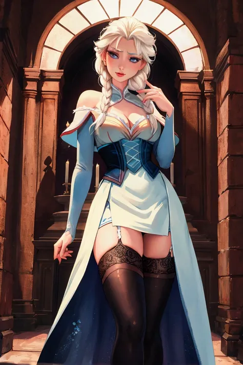 Elsa from frozen sexy skirt and stockings