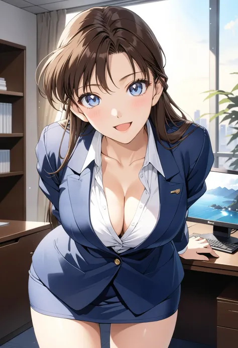 masterpiece, Best Quality, High resolution,16k,official art,super detailed skin,detailed,animated painting,Anime-style painting style, 1990s (style),(F cup beautiful breasts)、clevage,25years old, (tall:1.2),height: 175cm,Fashion model body type, mouri ran,...