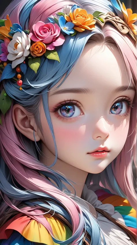       ultra-realism      , Fairytale girl colorful

