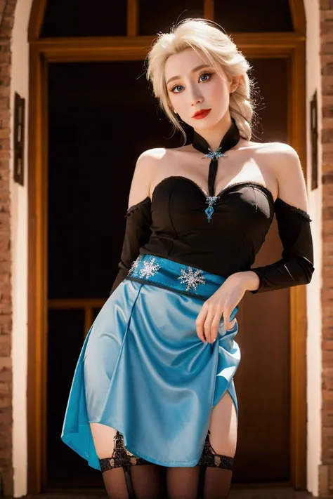 Elsa from frozen sexy skirt with stockings