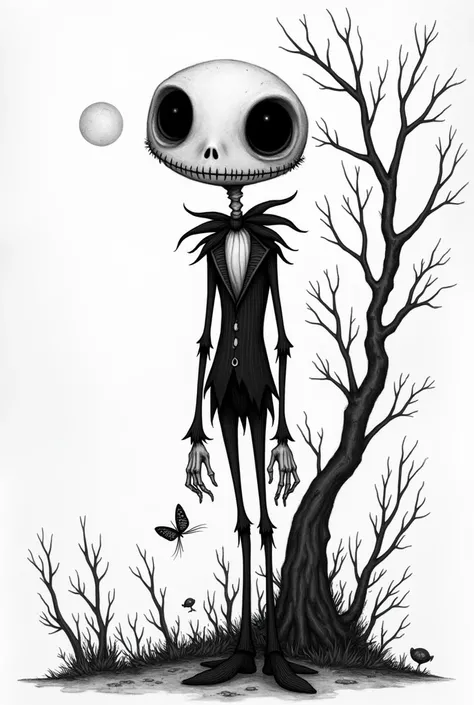 Of course!  Here is the adjusted version of the prompt to generate a drawing in the style of Tim Burton, com a paleta de cores In black and white:


---

Prompt para IA:

" Gothic and eccentric design inspired by Tim Burton , In black and white.  The main ...