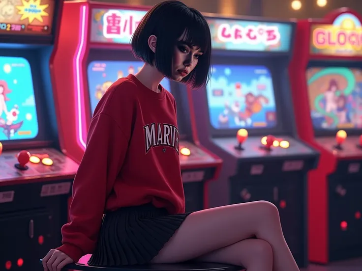 ((RAW photo),  absurd, ( absurd resolution)),  masterpiece ,  best quality, ( Extremely detailed 8k unit CG wallpaper), ( best illustration), (best shade),  Realistic Lighting ,  detailed and beautiful shine , girl, 19 years old, short black hair, white sk...