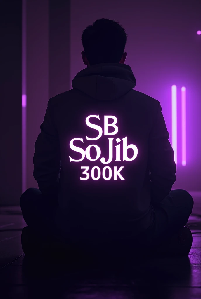 create a YouTube banner for a personal  Digain and videographer. precisely videographer with the name SB SOJIB 300K using. violet and black add background cinematic Tone.
‎