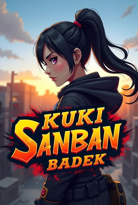 Kuki Sanban gamer logo with PUBG MOBILE theme 