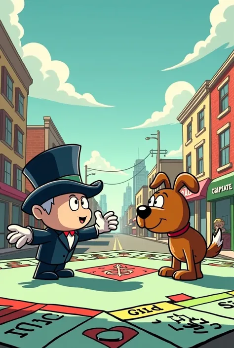 Create a cartoon about the sale of the monopoly market