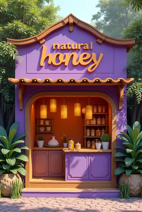  purple colored honey shop with inscription "  natural honey darussalam  "

Acacia Carpa 

