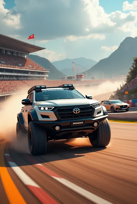 Great Wall 5 truck on a race track 