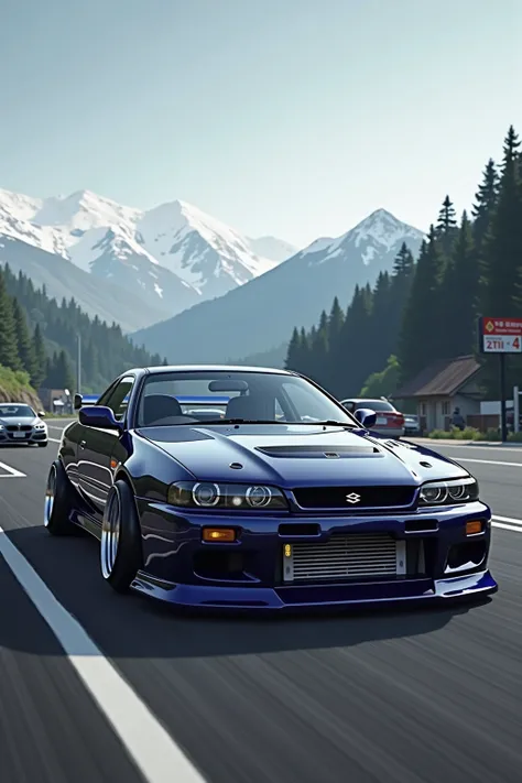  The drifting clan from the game FRLegends ,  JDM does 
collaborations with the blueSuns , there are 10 people ,  all with 
with your JDM cars and hard toning and 
tuned,  sitting in the parking lot at the gas station , against the background of Japanese m...