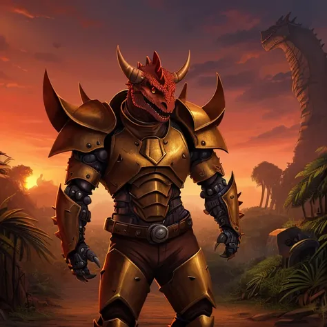 Masterpiece, HD, High Resolution, High Quality, Best Quality, Super Detailed. Solo character alone, multiple views. Dark fantasy, horror art.
{{(An ageless male-adult-anthropomorphic-Triceratops-torturer:(appearance: biomechanical-body. Red-scales. Red-sca...