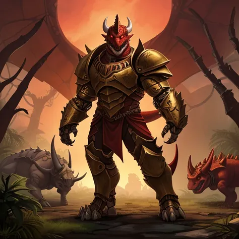 Masterpiece, HD, High Resolution, High Quality, Best Quality, Super Detailed. Solo character alone, multiple views. Dark fantasy, horror art.
{{(An ageless male-adult-anthropomorphic-Triceratops-torturer:(appearance: biomechanical-body. Red-scales. Red-sca...