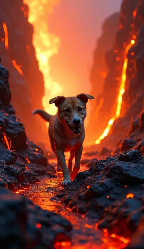  Dog and lava walking photo 