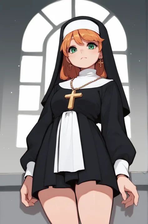 A pure nun , (lacy bottom underwear:0.5)