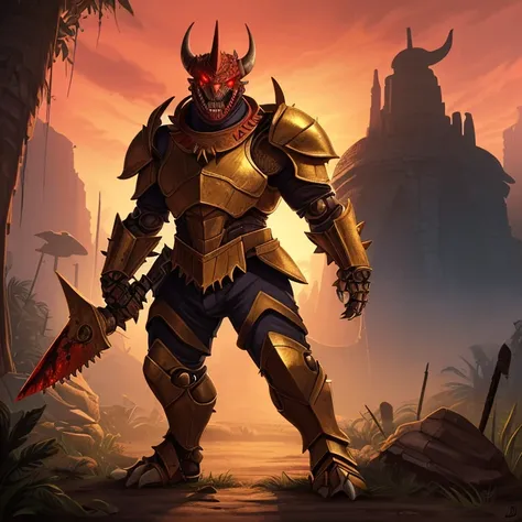 Masterpiece, HD, High Resolution, High Quality, Best Quality, Super Detailed. Solo character alone, multiple views. Dark fantasy, horror art.
{{(An ageless male-adult-anthropomorphic-Triceratops-torturer:(appearance: biomechanical-body. Red-scales. Red-sca...