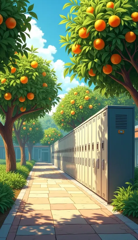  I would like an image of some university lockers, Orange trees