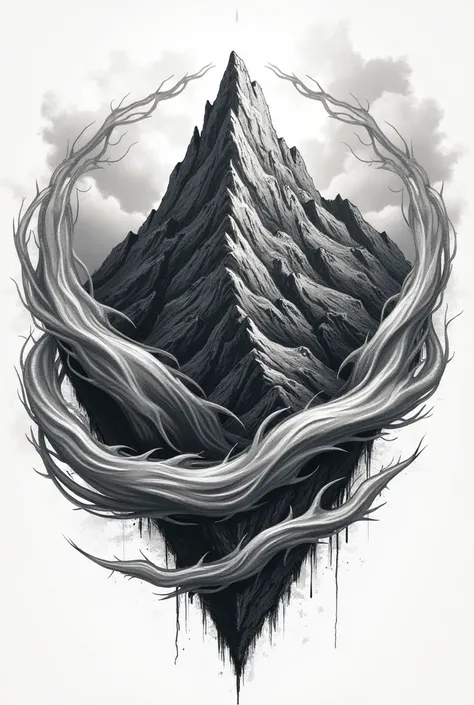 Mountain and wind tattoo designs