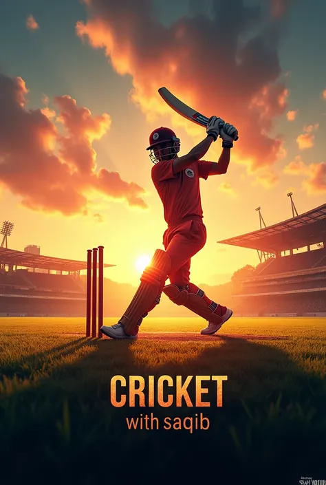 Please make a YouTube banner My YouTube channel is about Cricket . My channel name is Cricket With Saqib. Please generate a beautiful banner.  Please create in banner size. 