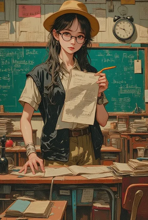  Teacher Woman 、She says「Study！」 surreal collage, a contemporary artistic collage, collage artwork,  New Album Jackets , Great Job ! , digital collage, ( collage ), collage art, contemporary collage, mixed media collage,  surreal +     high res , surreal s...