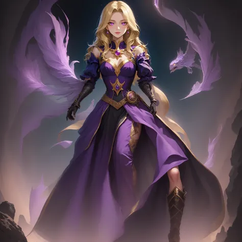 a woman in a purple dress with purple eyes and a purple dress, portrait knights of zodiac girl, astri lohne, extremely detailed artgerm, knights of zodiac girl, beautiful celestial mage, liliana vess, fantasy art style, portrait of a female mage, style art...