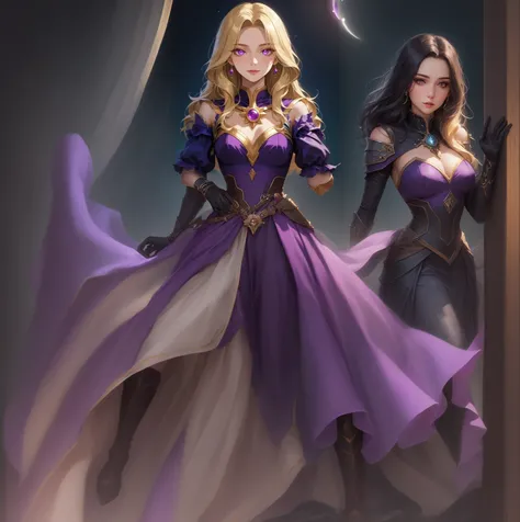 a woman in a purple dress with purple eyes and a purple dress, portrait knights of zodiac girl, astri lohne, extremely detailed artgerm, knights of zodiac girl, beautiful celestial mage, liliana vess, fantasy art style, portrait of a female mage, style art...